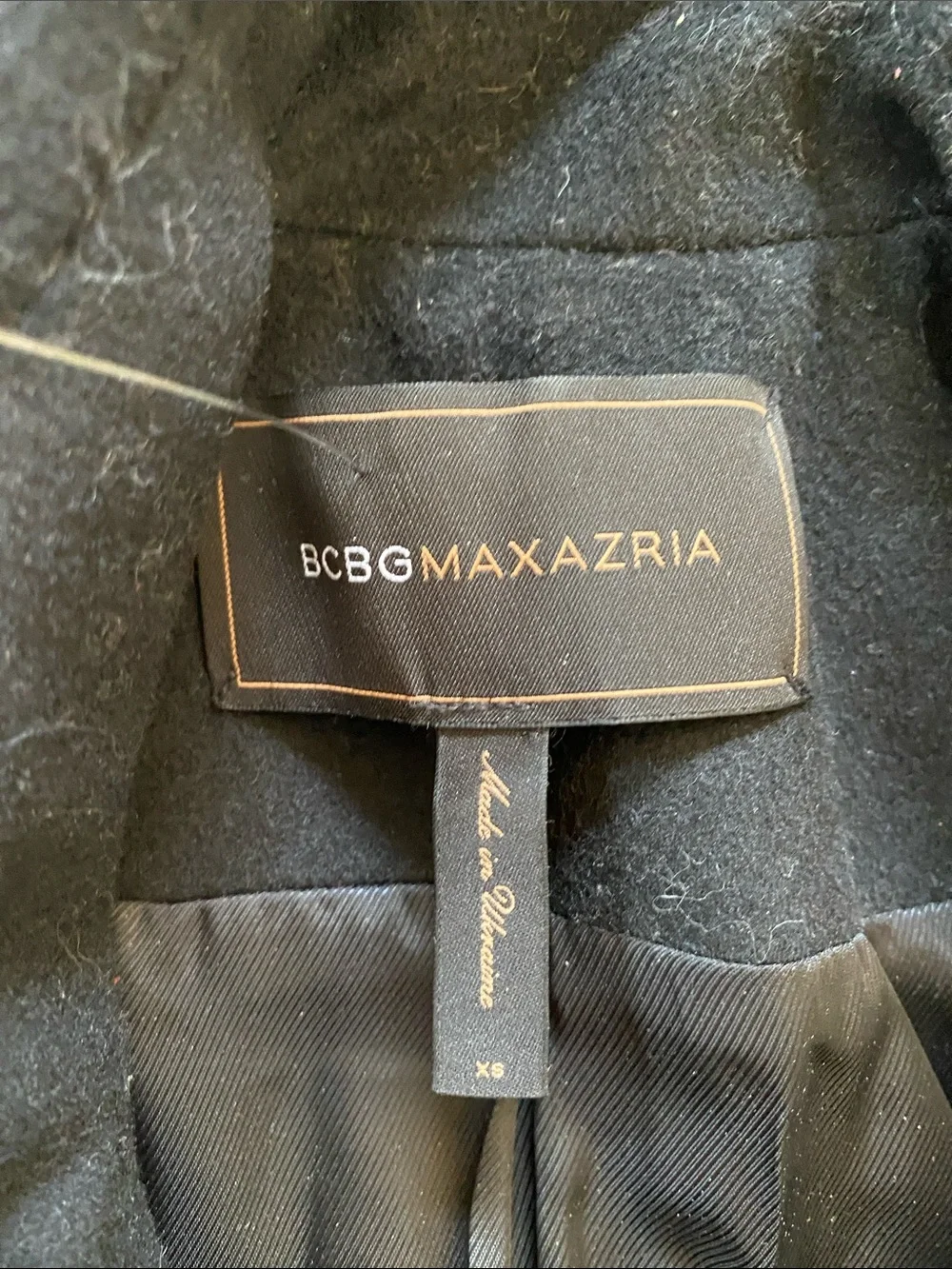 BCBGMaxAzria Womens Black Wool Pea Coat